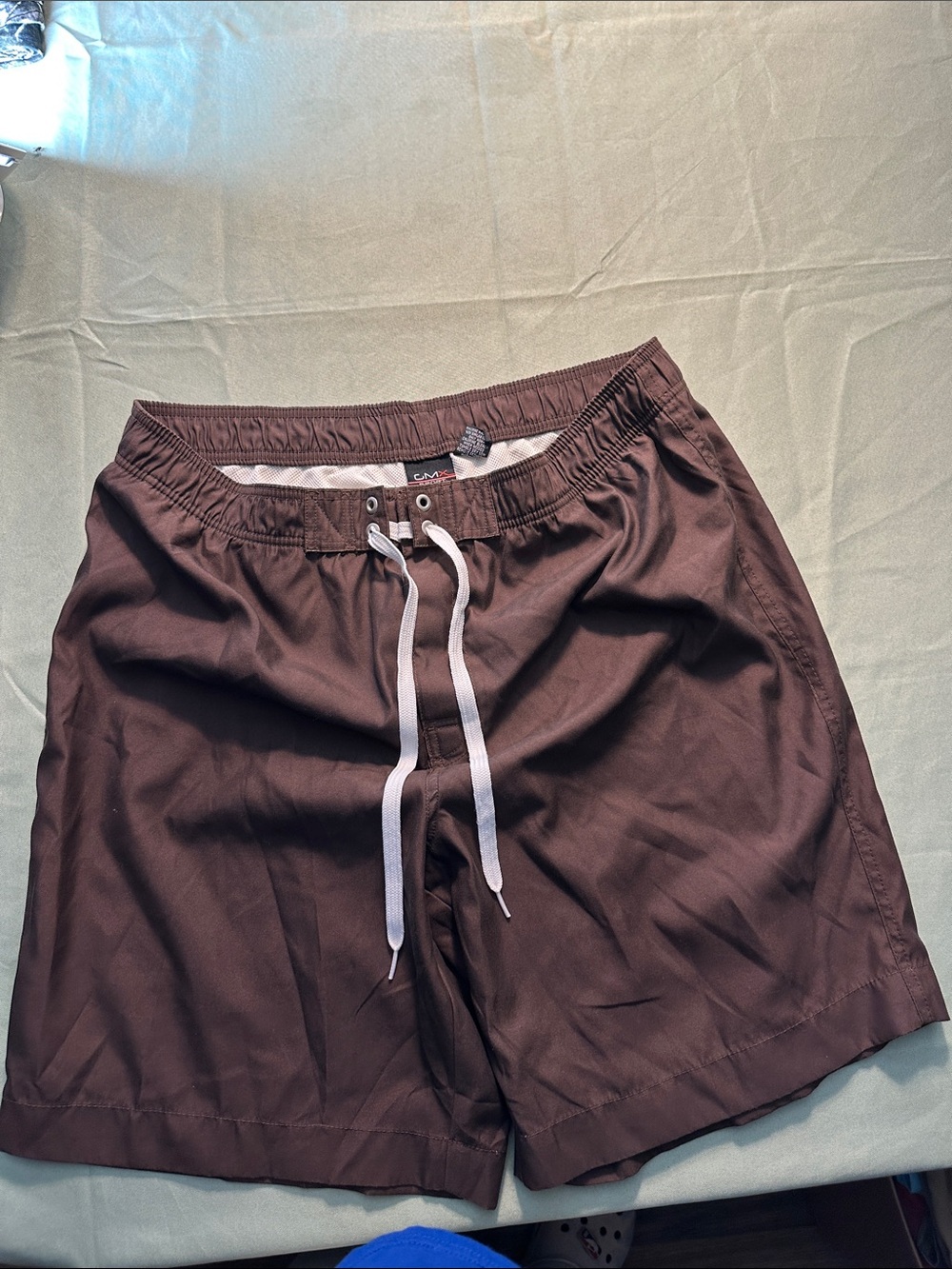 Men's Brown Drawstring Swim Board Shorts